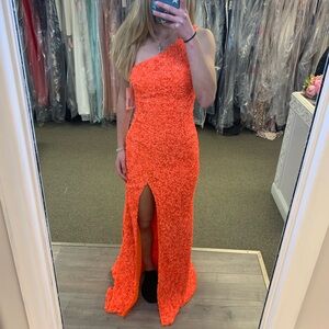 Orange Sherri Hill Maxi Dress